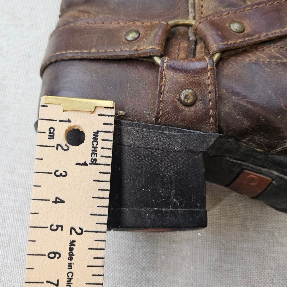 Dingo Mens Brown Leather Western Harness Boots Pointed Toe DT327 Size 8 M - Picture 5 of 14